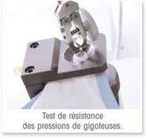 Test de résistance des pressions de gigoteuses