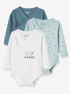 Lot de 3 bodies manches longues naissance en coton bio Lovely nature Bébé-Lot de 3 bodies manches longues naissance en coton bio Lovely nature