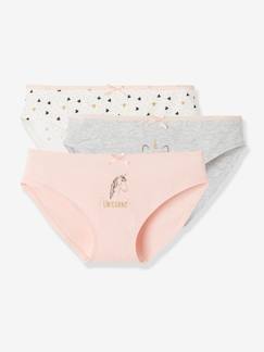 3er-Pack Mädchen Slips ,,Katze + Einhorn" -3er-Pack Mädchen Slips ,,Katze + Einhorn"