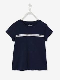 T-shirt de sport Basics fille rayures irisées Fille-T-shirt de sport Basics fille rayures irisées