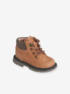 Bottines cuir bébé garçon lacets + glissière -Bottines cuir bébé garçon lacets + glissière
