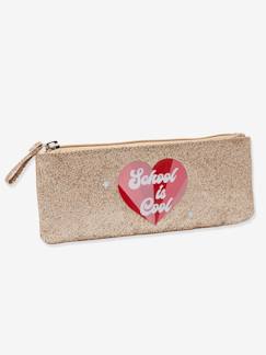 Trousse à paillettes fille motif coeur "school is cool" Trousse à paillettes fille motif coeur "school is cool"