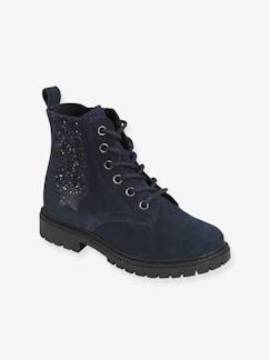 Bottines cuir fille lacées, zippées et élastiquées Chaussures-Chaussures fille 23-38-Boots, bottines-Bottines cuir fille lacées, zippées et élastiquées
