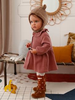 Robe collerette bébé en gaze de coton Bébé-Robe collerette bébé en gaze de coton