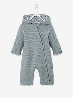 Combinaison en tricot bébé naissance doublée -Combinaison en tricot bébé naissance doublée