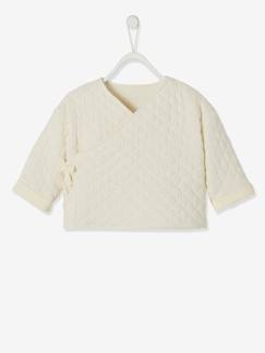 Cardigan croisé forme brassière bébé matelassé Bébé-Cardigan croisé forme brassière bébé matelassé