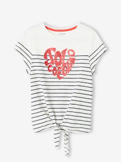 Mädchen Ringelshirt mit Glitzermotiv -Mädchen Ringelshirt mit Glitzermotiv