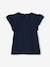 T-shirt fille avec détails broderie anglaise BLANC+bleu marine+corail+fuchsia+mauve+VERT PALE 