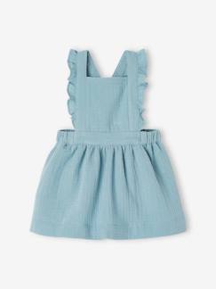 Robe-salopette en gaze de coton bébé Robe-salopette en gaze de coton bébé