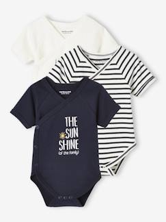 Lot de 3 bodies "sunshine" manches courtes bébé ouverture naissance Lot de 3 bodies "sunshine" manches courtes bébé ouverture naissance