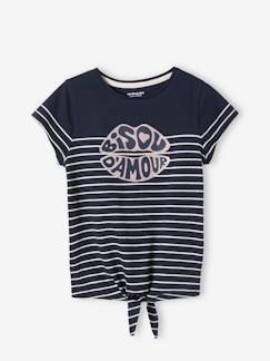 Mädchen Ringelshirt mit Glitzermotiv -Mädchen Ringelshirt mit Glitzermotiv