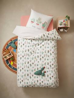 Parure de fourre de duvet + taie d'oreiller enfant CACTUS Oeko-Tex® Idées déco pour une chambre partagée-Parure de fourre de duvet + taie d'oreiller enfant CACTUS Oeko-Tex®