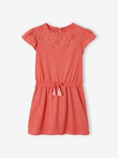 Robe fille détails en broderie anglaise