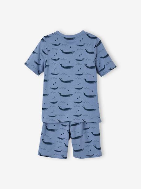 Lot de 2 pyjashorts garçon baleines BASICS Lot moutarde et bleu 