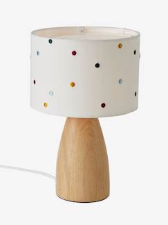 Lampe de chevet pois brodés Coin bureau-Lampe de chevet pois brodés