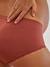 Lot de 2 culottes de grossesse sans coutures en microfibre beige+Lot rose et rouge 