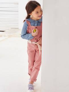 Salopette volantée fille ceinture imprimée cerises Salopette volantée fille ceinture imprimée cerises