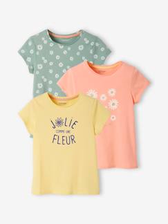 3er-Pack Mädchen T-Shirts, Glanzdetails -3er-Pack Mädchen T-Shirts, Glanzdetails