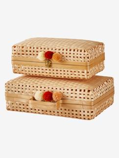 Lot de 2 valisettes en bambou -Lot de 2 valisettes en bambou