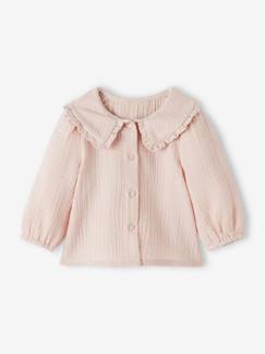 Blouse en gaze de coton bébé col fantaisie Bébé-Blouse en gaze de coton bébé col fantaisie