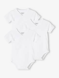 Lot de 3 bodies Bio Collection manches courtes ouverture naissance BASICS