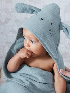 Cape de bain + gant en gaze de coton bio*, Bébé-Cape de bain + gant en gaze de coton bio*,
