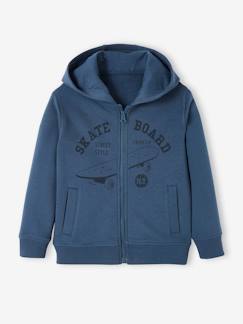 Sweat zippé à capuche Basics garçon motif graphique -Sweat zippé à capuche Basics garçon motif graphique
