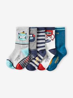 Lot de 5 paires de chaussettes "monstres" garçon -Lot de 5 paires de chaussettes "monstres" garçon