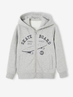 Sweat zippé à capuche Basics garçon motif graphique -Sweat zippé à capuche Basics garçon motif graphique