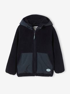 Veste à capuche zippée en sherpa garçon -Veste à capuche zippée en sherpa garçon