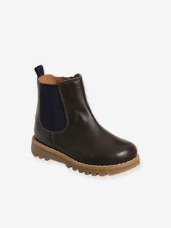 Boots cuir bébé mixte zippés et élastiqués -Boots cuir bébé mixte zippés et élastiqués