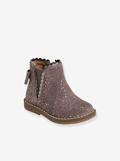 Boots cuir bébé fille élastiqués -Boots cuir bébé fille élastiqués