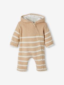 Combinaison en tricot bébé naissance doublée -Combinaison en tricot bébé naissance doublée