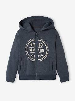 Sweat zippé à capuche Basics garçon motif graphique -Sweat zippé à capuche Basics garçon motif graphique