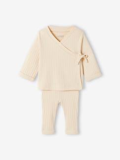 Bébé-Ensemble-Ensemble en maille côtelée T-shirt et pantalon bébé