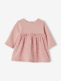 Robe bi-matière en molleton bébé Bébé-Robe bi-matière en molleton bébé