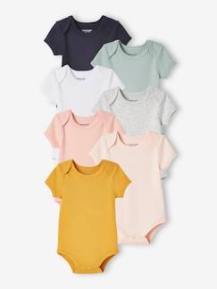 Lot de 7 bodies manches courtes ouverture US bébé BASICS Lot de 7 bodies manches courtes ouverture US bébé BASICS