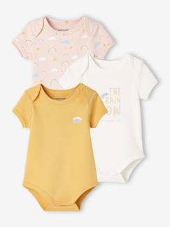Lot de 3 bodies "arc en ciel" bébé manches courtes Lot de 3 bodies "arc en ciel" bébé manches courtes