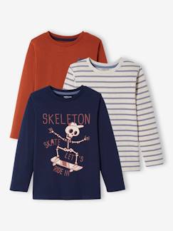 Lot de 3 T-shirts Basics garçon manches longues Garçon-Lot de 3 T-shirts Basics garçon manches longues
