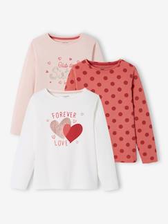 Lot de 3 tee-shirts fille manches longues Fille-Lot de 3 tee-shirts fille manches longues