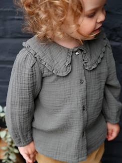 Blouse en gaze de coton bébé col fantaisie Bébé-Blouse en gaze de coton bébé col fantaisie