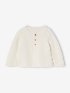Cardigan en coton bébé fine jauge BASICS -Cardigan en coton bébé fine jauge BASICS