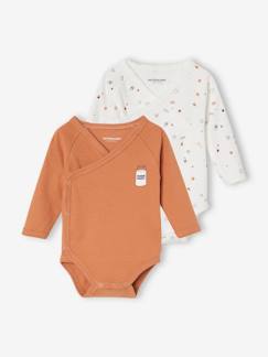 Lot de 2 bodies manches longues bébé ouverture naissance -Lot de 2 bodies manches longues bébé ouverture naissance