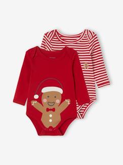 Lot de 2 bodies emmanchure américaine bébé manches longues -Lot de 2 bodies emmanchure américaine bébé manches longues