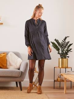 Bedrucktes Kleid für Schwangerschaft & Stillzeit, Musselin -Bedrucktes Kleid für Schwangerschaft & Stillzeit, Musselin