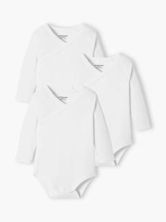 Lot de 3 bodies Bio Collection manches longues ouverture naissance BASICS Bébé-Lot de 3 bodies Bio Collection manches longues ouverture naissance BASICS