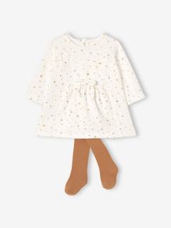 Ensemble bébé 2 pièces robe imprimée + collant Bébé-Ensemble bébé 2 pièces robe imprimée + collant