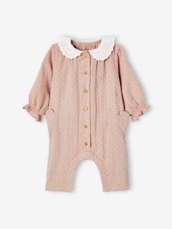 Combinaison bébé col en broderie anglaise Bébé-Combinaison bébé col en broderie anglaise