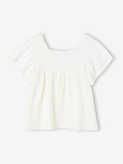 T-shirt blouse bi-matière fille Fille-T-shirt blouse bi-matière fille
