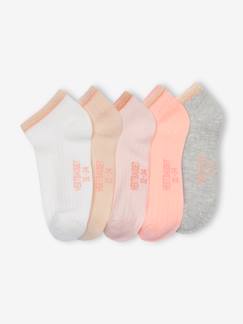 Lot de 5 paires de soquettes fille en maille côtelée -Lot de 5 paires de soquettes fille en maille côtelée